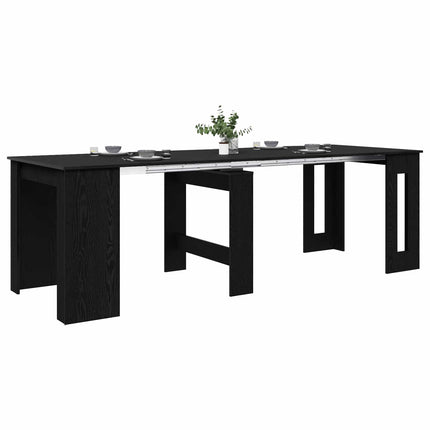 Spisebord 240 x 85 x 75 cm Konstrueret træ Sort eg Rektangulær