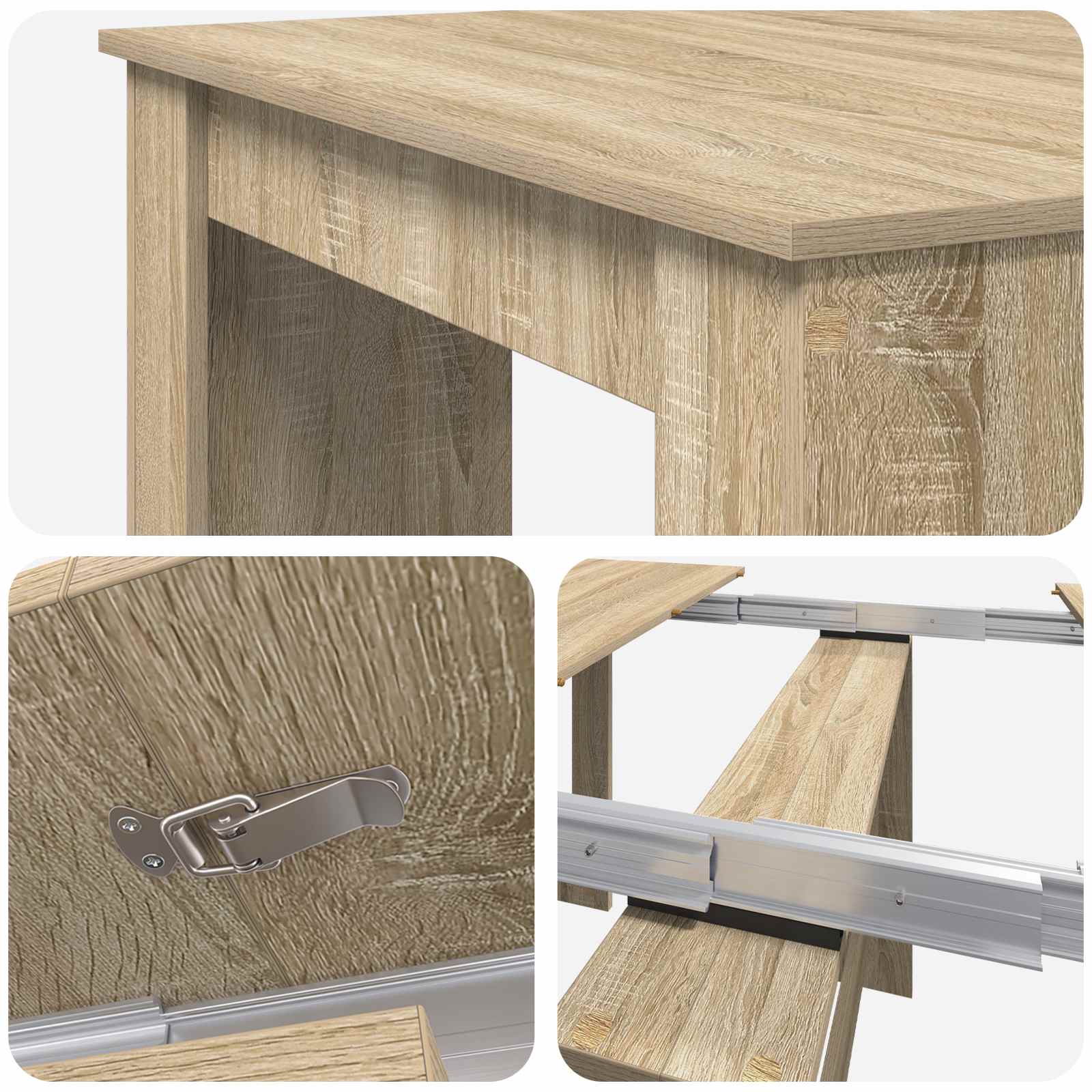 Spisebord 240 x 85 x 75 cm Konstrueret træ Sonoma-eg