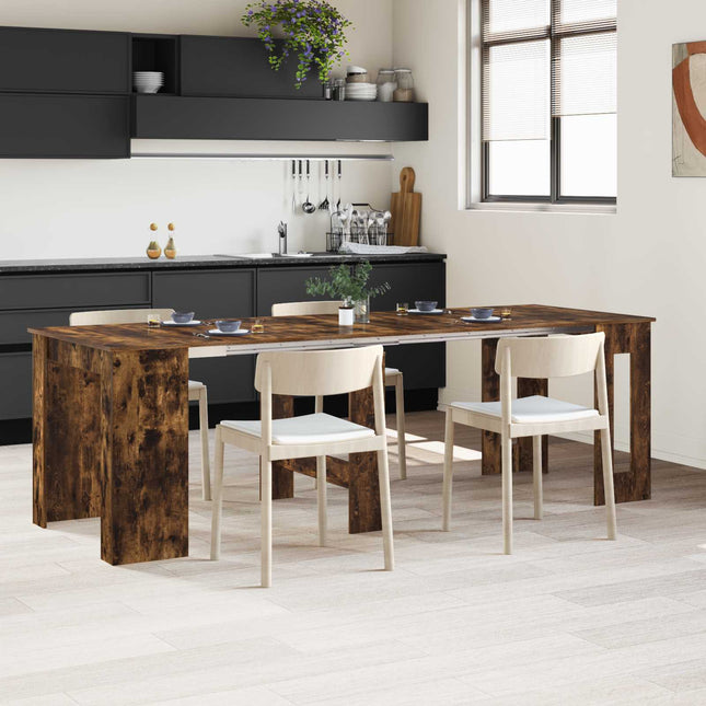 Spisebord 240 x 85 x 75 cm Konstrueret træ Røget eg Rektangulær