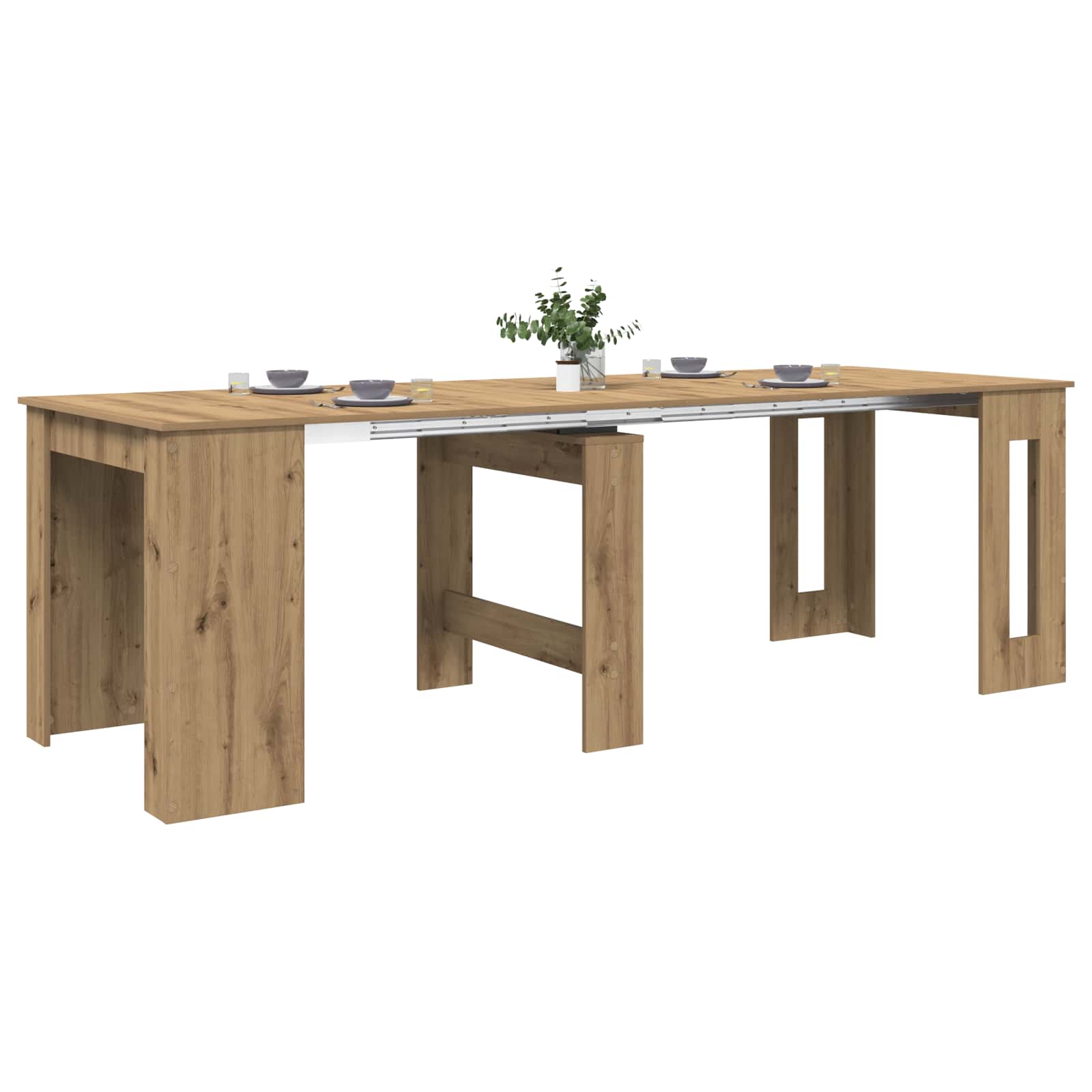 Spisebord 240 x 85 x 75 cm Konstrueret træ Artisan-eg