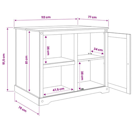 Køkkenø sæt 2 stk. Honning Voks 112 x 77 x 91,5 cm Massiv fyr