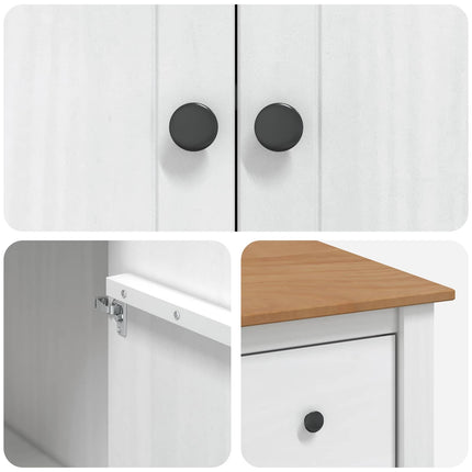 Køkkenvogn PANAMA 2 pcs Hvid og Honning Voks 112 x 77 x 90 cm