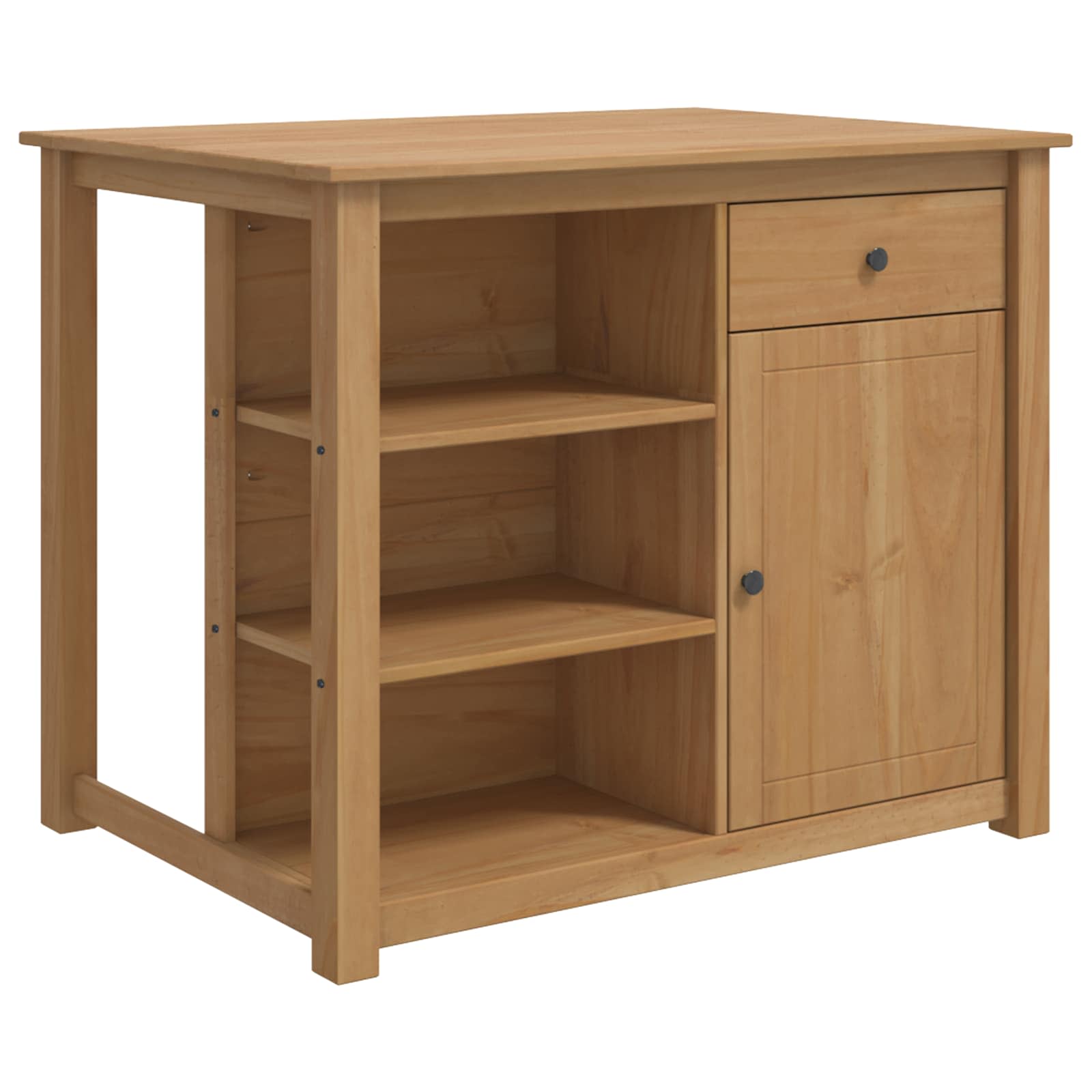 Køkkenvogn med hylde PANAMA 2 pcs Honning Voks 112 x 77 x 90 cm