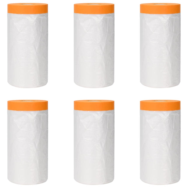 Støvbetræk med klæbende tape 6 pcs Transparent 110 x 3300 cm