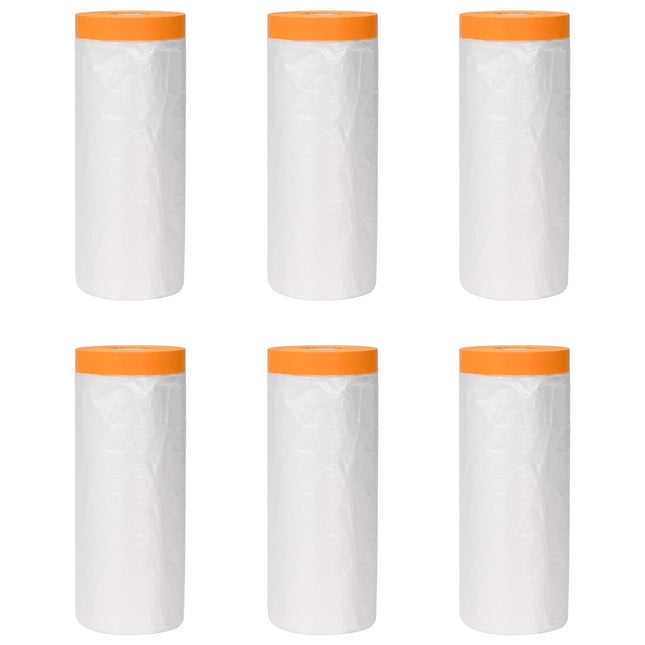 Støvbetræk med klæbende tape 6 pcs Transparent 210 x 2000 cm