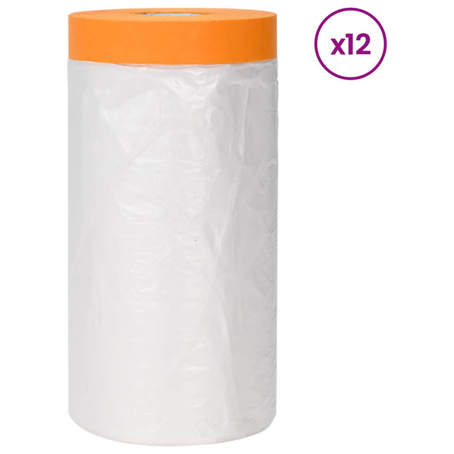 Støvbetræk med klæbende tape 12 pcs Transparent 140 x 3300 cm