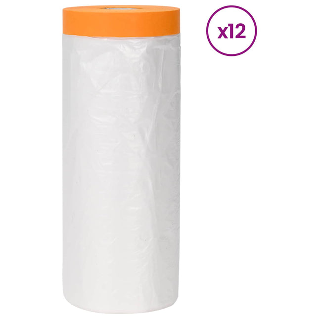 Støvbetræk med klæbende tape 12 pcs Transparent 210 x 2000 cm
