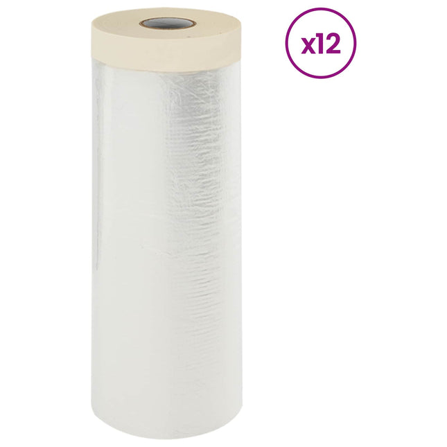Støvdragt med klæbende tape 12 pcs Transparent 210 x 2000 cm