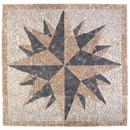 Mosaikfliser Vind Mønster Flerfarvet 120 x 120 cm Marmor