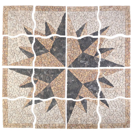 Mosaikfliser Vind Mønster Flerfarvet 120 x 120 cm Marmor