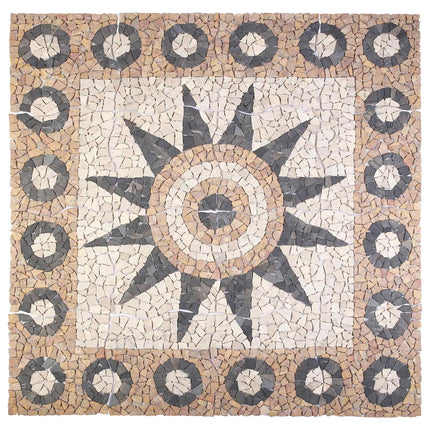 Mosaikfliser med blomsterdesign Flerfarvet 120 x 120 cm Marmor