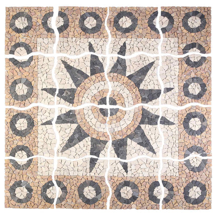 Mosaikfliser med blomsterdesign Flerfarvet 120 x 120 cm Marmor