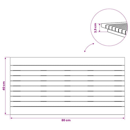 Bordplade 80 x 40 x 3,5 cm Rektangulær Massiv Teaktræ