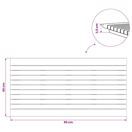 Bordplade 90 x 45 x 3,5 cm Rektangulær Massiv Teaktræ
