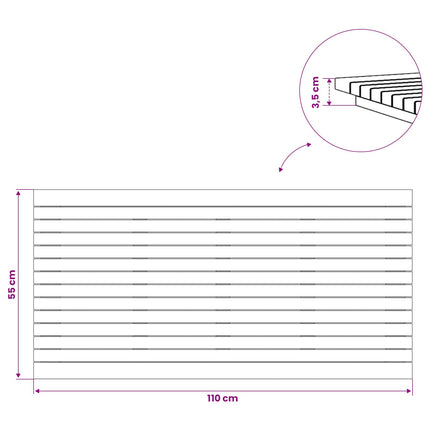 Bordplade 110 x 55 x 3,5 cm Rektangulær Massiv Teaktræ