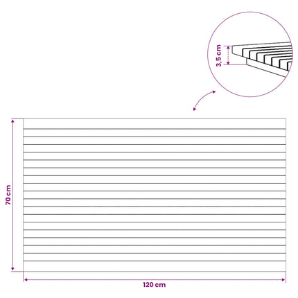 Bordplade 120 x 70 x 3,5 cm Rektangulær Massiv Teaktræ