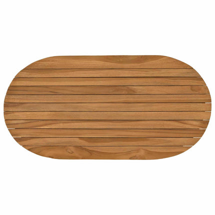 Bordplade 80 x 40 x 3,5 cm Oval Massiv Teaktræ Naturfarvet