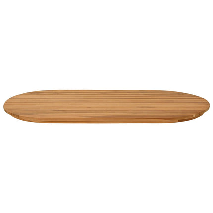 Bordplade 100 x 50 x 3,5 cm Oval Massiv Teaktræ Naturfarvet