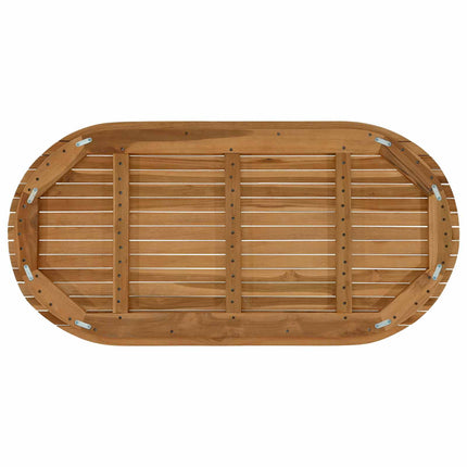 Bordplade 110 x 55 x 3,5 cm Oval Massiv Teaktræ Naturfarvet
