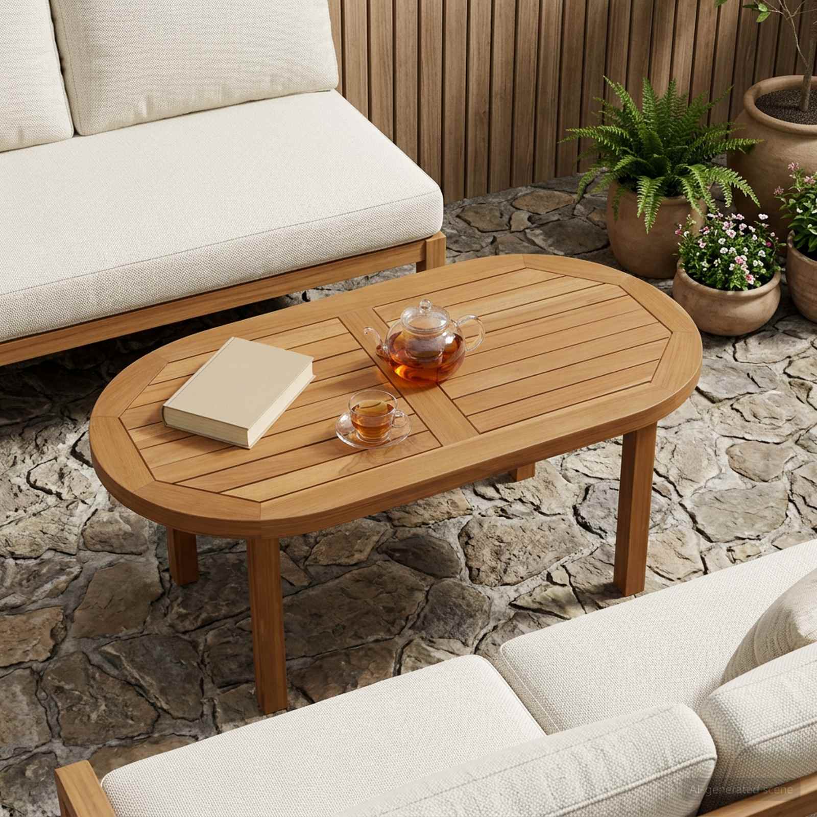 Bordplade 80 x 40 x 2,5 cm Oval Massiv Teaktræ Naturfarvet