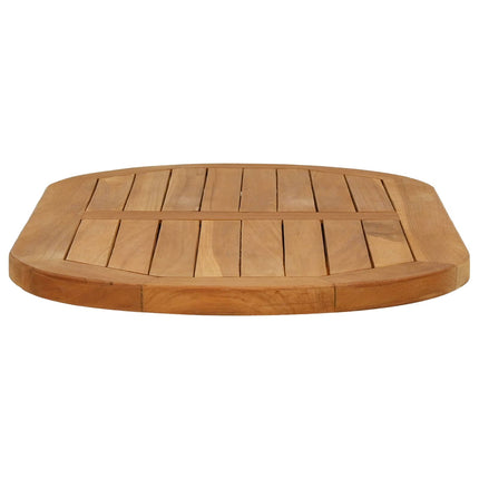 Bordplade 80 x 40 x 2,5 cm Oval Massiv Teaktræ Naturfarvet