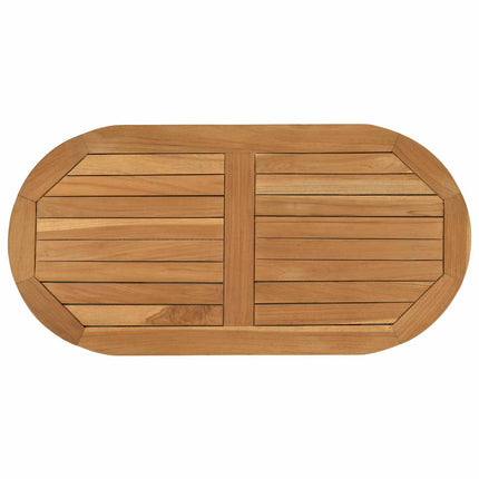Bordplade 80 x 40 x 2,5 cm Oval Massiv Teaktræ Naturfarvet