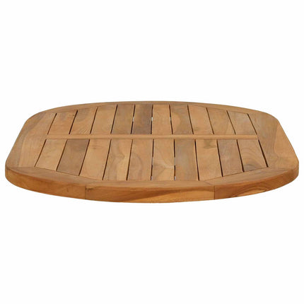 Bordplade Oval Massiv Teaktræ Naturfarvet