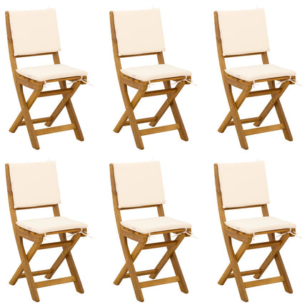 Udendørs Bistro Stole med pude 6 pcs Cremehvid 38 x 46 x 85 cm
