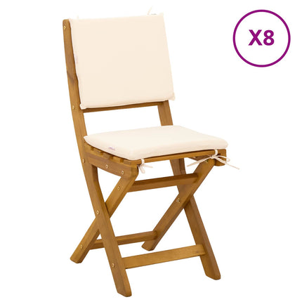 Udendørs Bistro Stole med pude 8 pcs Cremehvid 38 x 46 x 85 cm