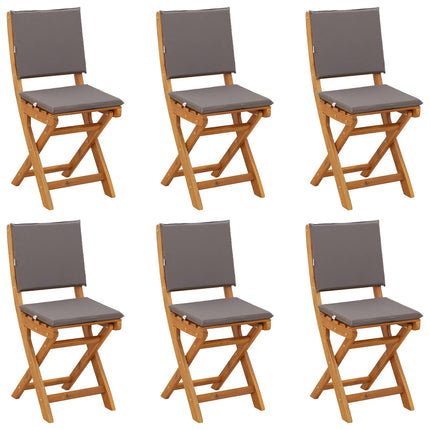Udendørs Bistro Stole med pude 6 pcs Mørkegrå 38 x 46 x 85 cm