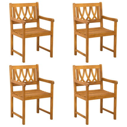 Havestole 4 pcs Naturfarvet Massivt Akacietræ