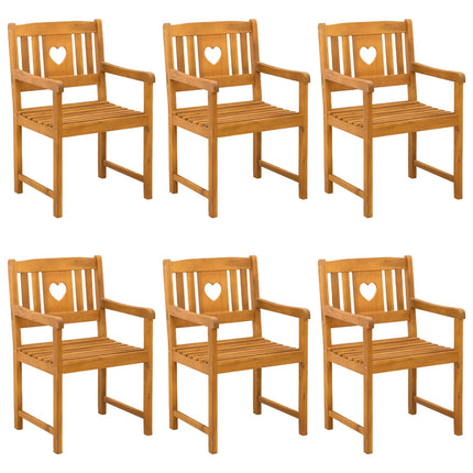 Havestole 6 pcs Naturfarvet Massivt Akacietræ