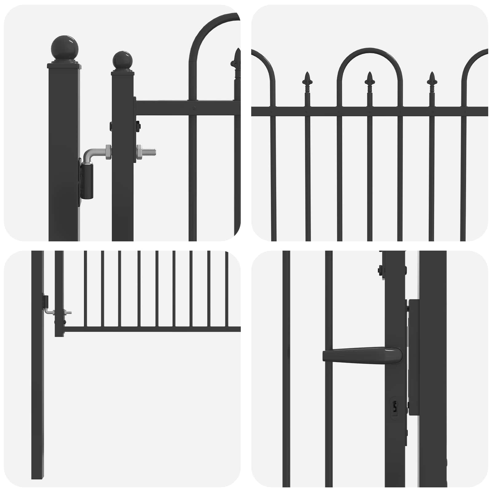 Hegnport HORST 100 x 100 cm Metal Sort Låses
