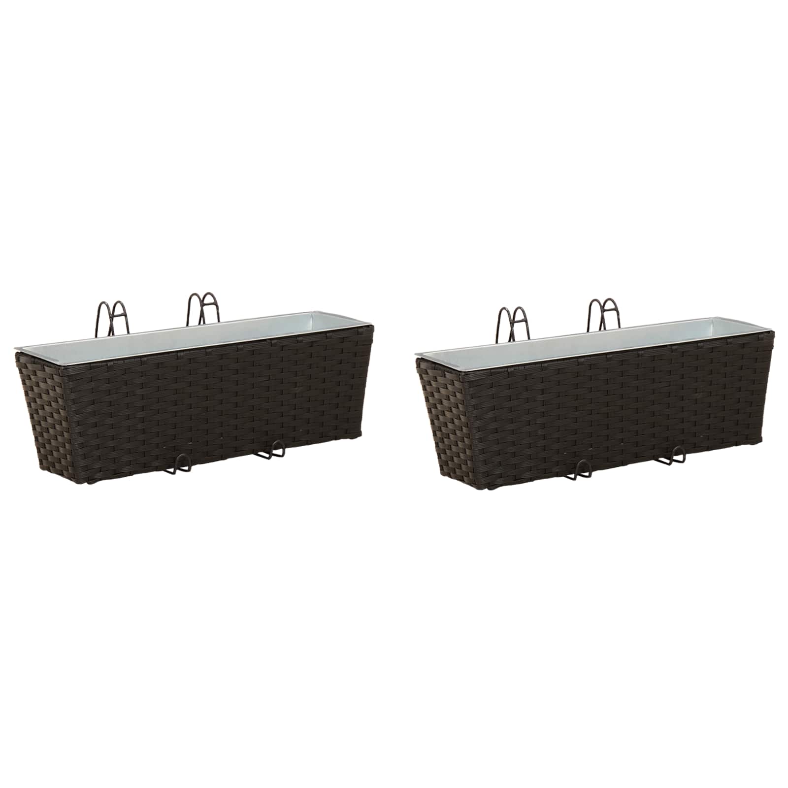 Gelænder 2 pcs Sort 50 x 17 x 17 cm Metal