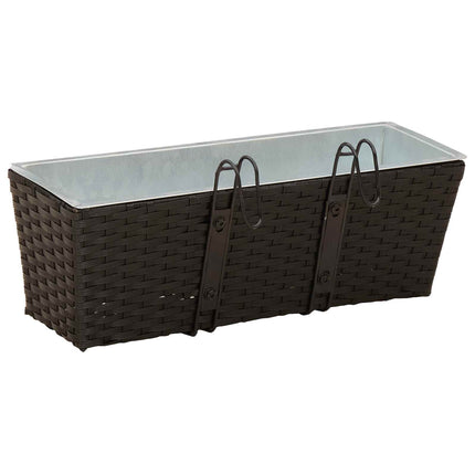 Gelænder 2 stk. Sort 50 x 17 x 17 cm Metal