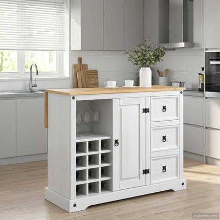 Køkkenopbevaring Hvid og Honning Voks 112 x 70 x 91,5 cm