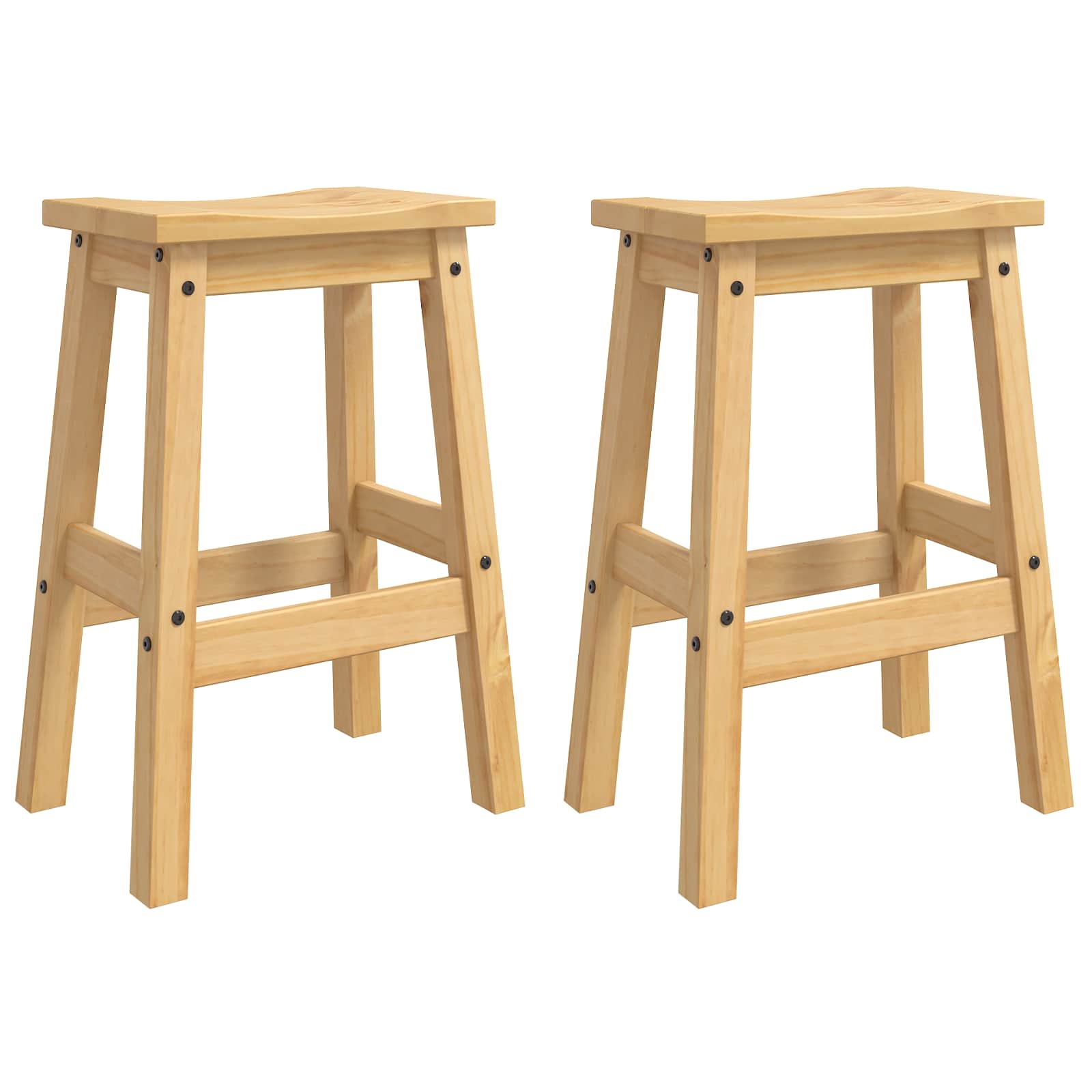 Barbænk 2 pcs Honning Voks 44 x 30 x 63 cm Massiv fyr billede