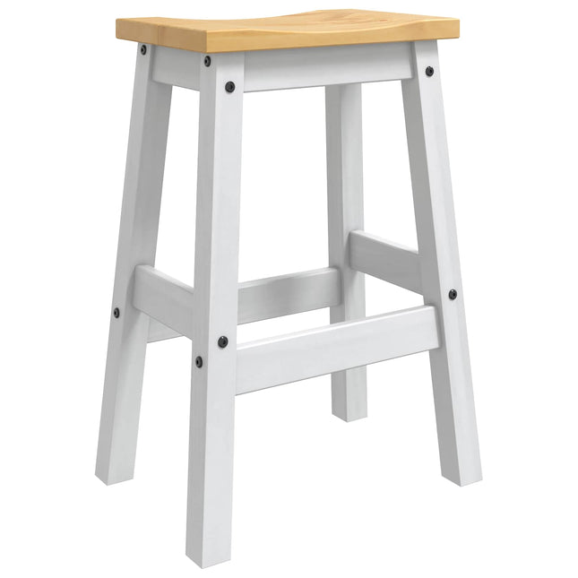 Barbænk 2 pcs Hvid og Honning Voks 44 x 30 x 63 cm Massiv fyr