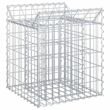 Gabion højbed 50 x 50 x 60 cm Galvaniseret stål Sølv
