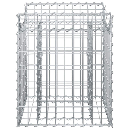Gabion højbed 50 x 50 x 60 cm Galvaniseret stål Sølv