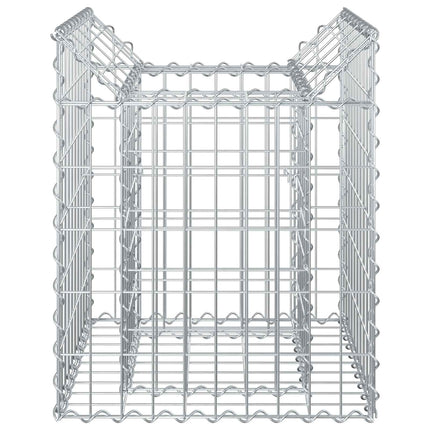 Gabion højbed 50 x 50 x 60 cm Galvaniseret stål Sølv