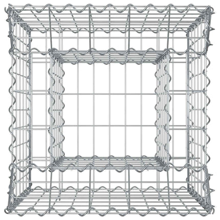 Gabion højbed 50 x 50 x 60 cm Galvaniseret stål Sølv