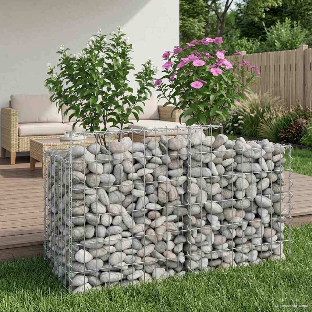 Gabion højbed Sølv