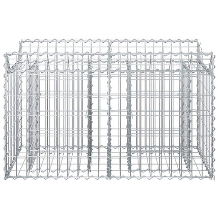 Gabion højbed 100 x 50 x 60 cm Galvaniseret stål Sølv