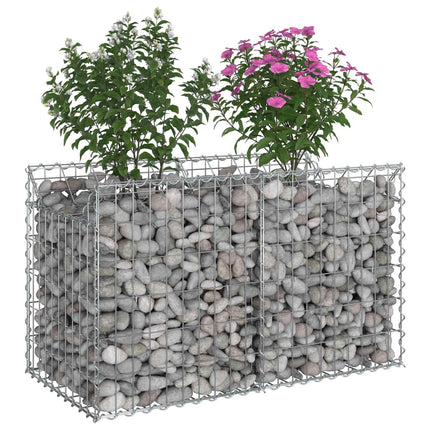 Gabion højbed 100 x 50 x 60 cm Galvaniseret stål Sølv