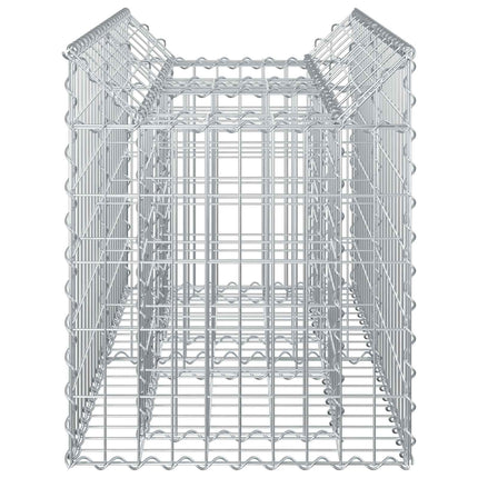 Gabion højbed 100 x 50 x 60 cm Galvaniseret stål Sølv