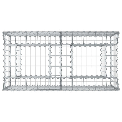 Gabion højbed 100 x 50 x 60 cm Galvaniseret stål Sølv