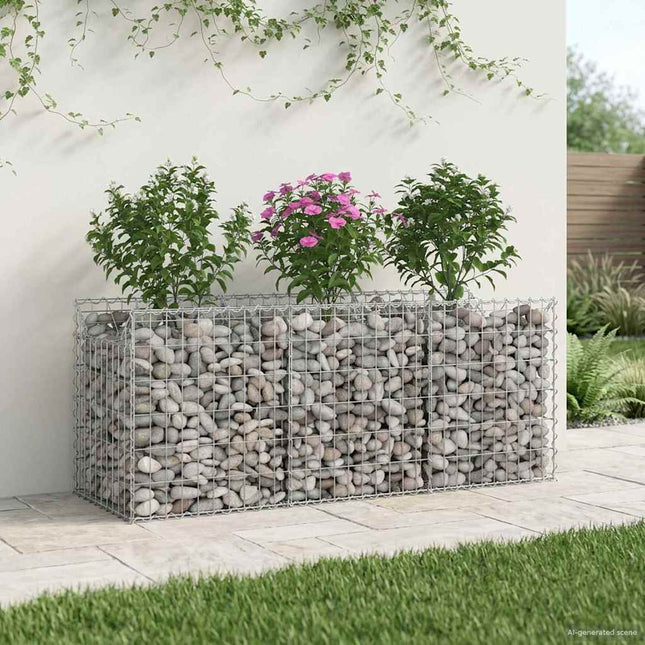 Gabion højbed Sølv