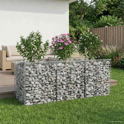 Gabion højbed 150 x 50 x 60 cm Galvaniseret stål Sølv