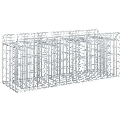 Gabion højbed 150 x 50 x 60 cm Galvaniseret stål Sølv